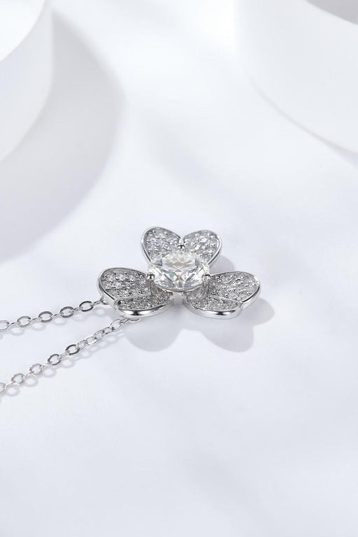 Sophisticated Moissanite Clover Pendant Necklace in Sterling Silver