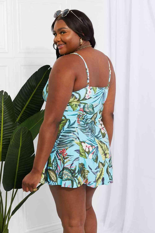 Tropical Paradise Dream V-Neck Swim Dress