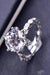 Sparkling Heart Moissanite Silver Ring with Platinum Finish