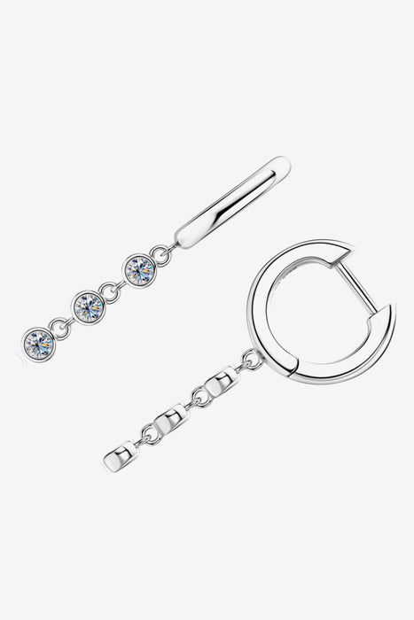 Elegant Moissanite Sterling Silver Earrings with Luxurious Gift Box