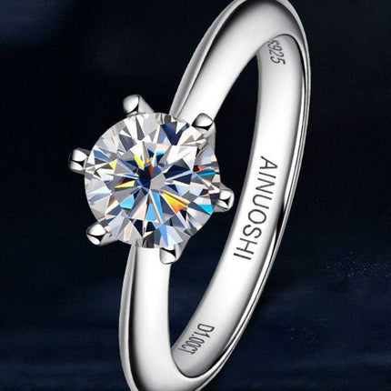 Sophisticated Platinum Lab Diamond Ring: Elegant 1 Carat Sparkler