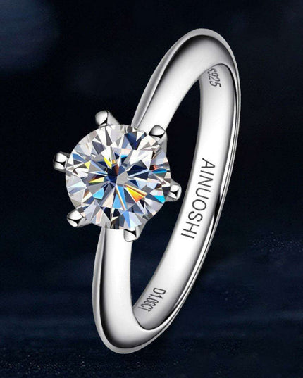 Sophisticated Platinum Lab Diamond Ring: Elegant 1 Carat Sparkler
