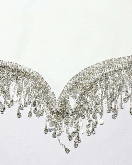 Radiant Rhinestone Tassel Cocktail Dress
