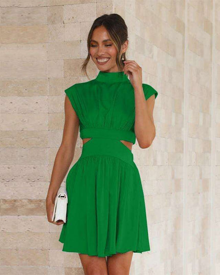 Bohemian Chic Dreamy Macaron Maxi Dress with Stand Collar