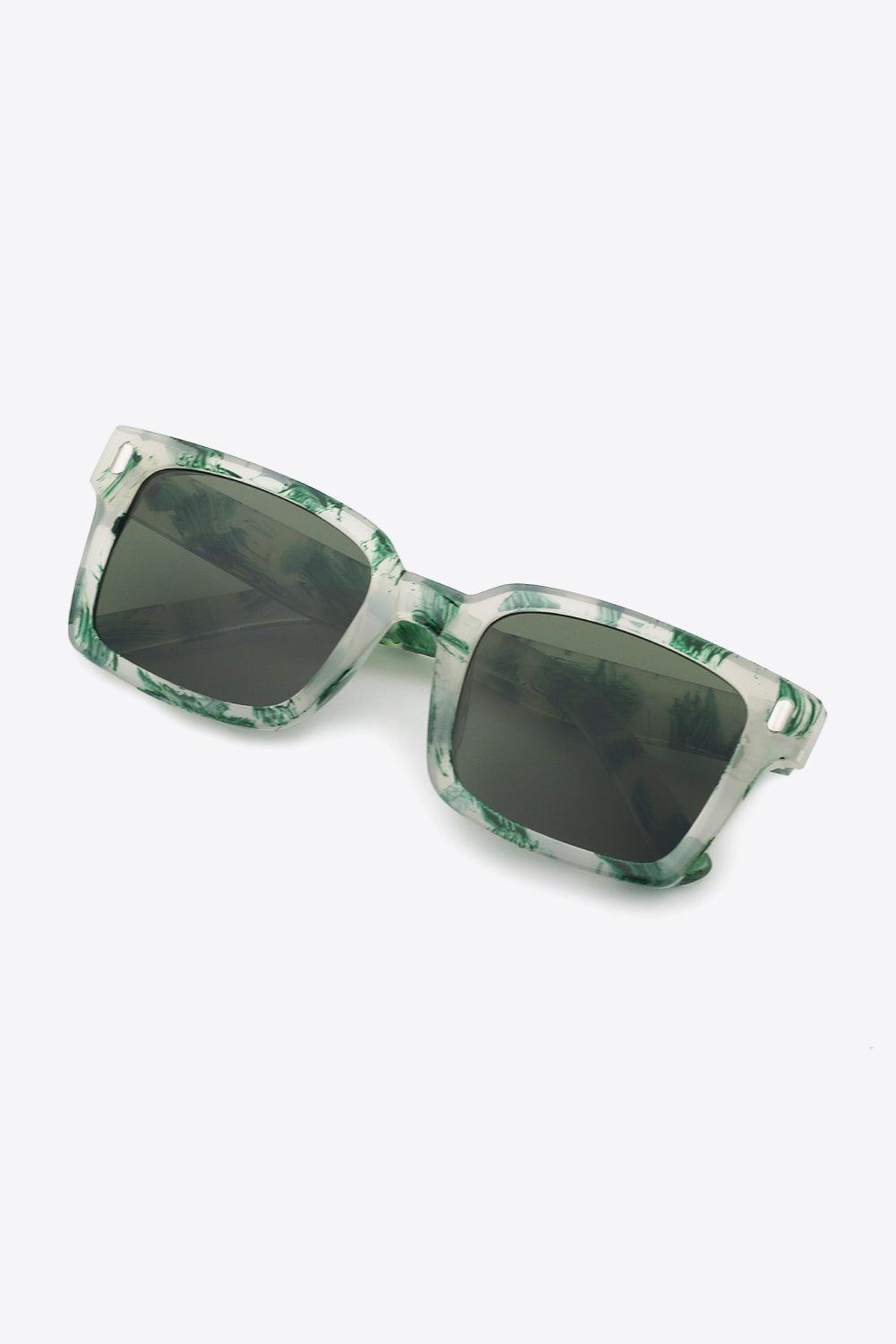 UV400 Polycarbonate Square Sunglasses-Trendsi-Forest-One Size-Très Elite