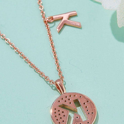 Stunning Rose Gold-Plated Necklace with Lab-Created Diamond - A Modern Elegance