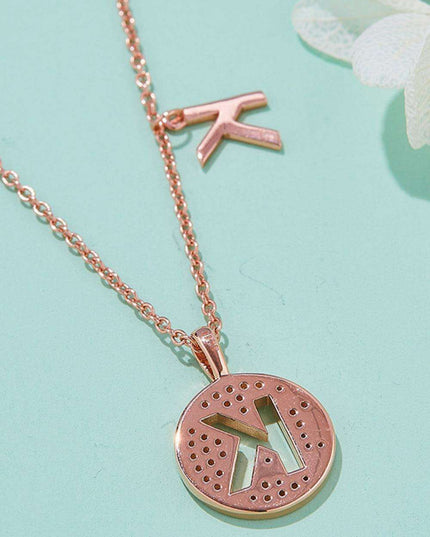 Stunning Rose Gold-Plated Necklace with Lab-Created Diamond - A Modern Elegance