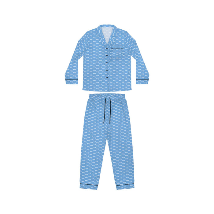 Vero romantic pastel blue Mono Women's Satin Pajamas-Clothing, Shoes & Accessories›Women›Apparel›Lingerie, Sleep & Lounge›Pajama Sets-Vero-XS/S-Black-Très Elite