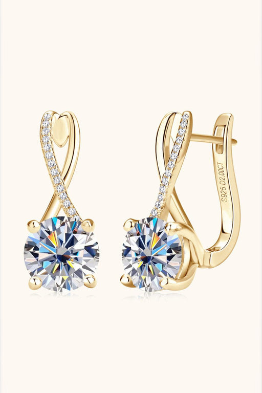 Elegant 4 Carat Moissanite Silver Earrings with Zircon Accents