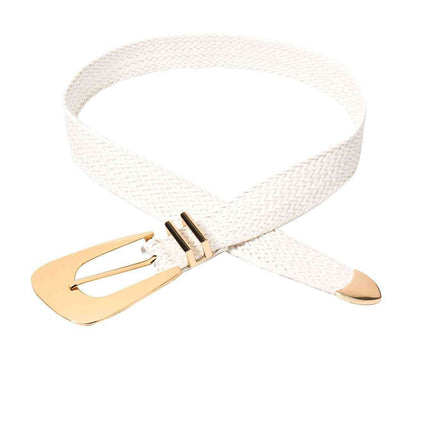 Asymmetrical Clasp Woven Waist Belt for Effortless Chic Style