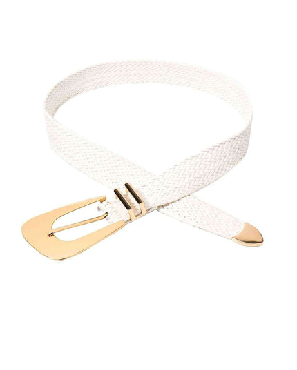 Asymmetrical Clasp Woven Waist Belt for Effortless Chic Style