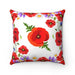 Vibrant Reversible Cushion Cover with Striking Red Poppy Designs