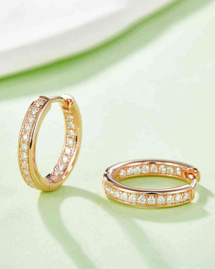 Elegant Moissanite Huggie Earrings in 925 Sterling Silver with Luxurious Packaging