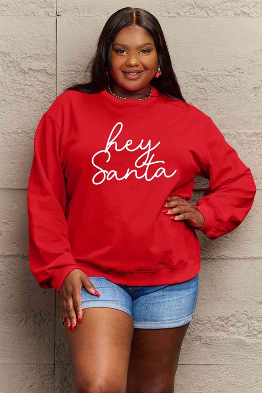 Festive Love Oversized HEY SANTA Graphic Sweatshirt