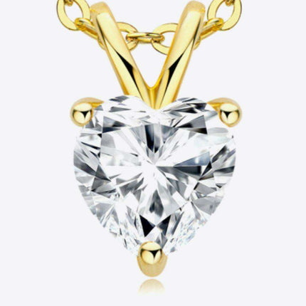 Charming Sterling Silver Lab-Diamond Heart Pendant Necklace