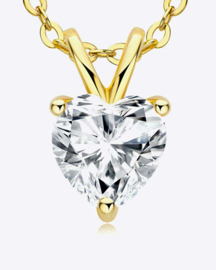 Charming Sterling Silver Lab-Diamond Heart Pendant Necklace