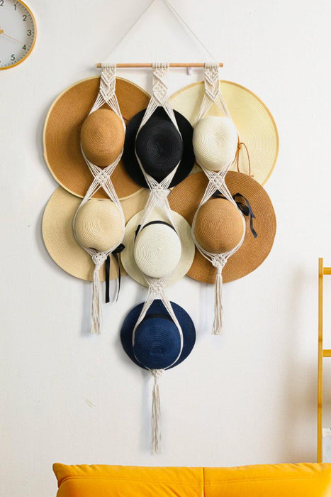 Handcrafted Cotton Rope Hat Rack