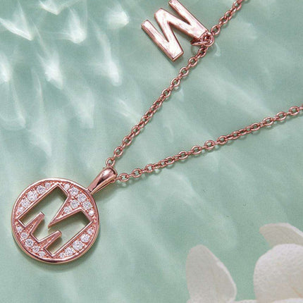 Stunning Rose Gold-Plated Necklace with Lab-Created Diamond - A Modern Elegance