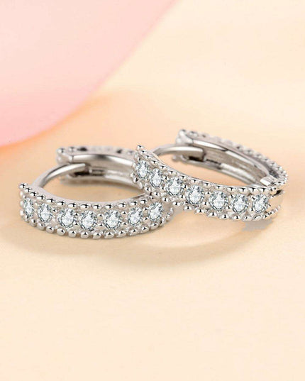 Brilliant Sterling Silver Huggie Earrings with Lab-Diamonds and Care Tips