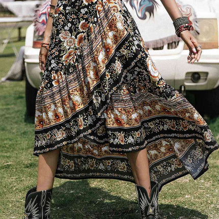 Elegant Ruffled Hem High-Low Viscose Skirt - A Must-Have for Every Occasion