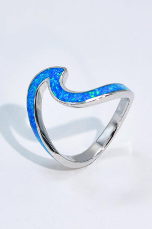 Opal Contrast 925 Sterling Silver Ring-Trendsi-Cobalt Blue-6-Très Elite