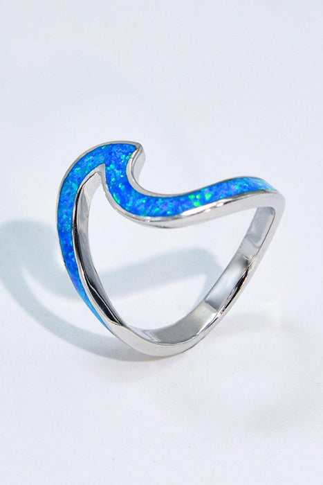Opal Contrast: Luxe Opal Gemstone Ring - Modern Minimalist Beauty