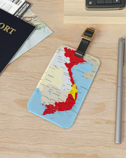 Elegant Acrylic Luggage Tag Set with Customizable Leather Strap - Stylish Travel Essential