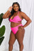 Pink Summer Splash Halter Bikini Set with Twisted Front by Marina West Swim