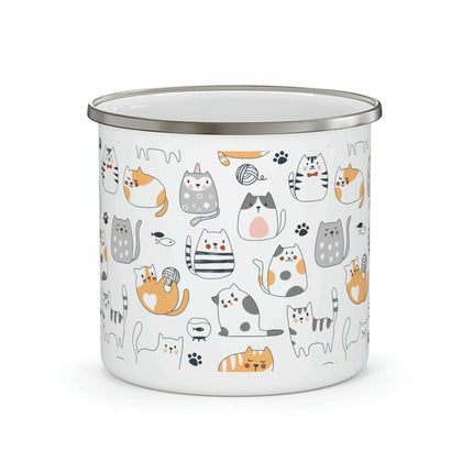 Pet Adventure Enamel Camping Mug for Outdoor Enthusiasts