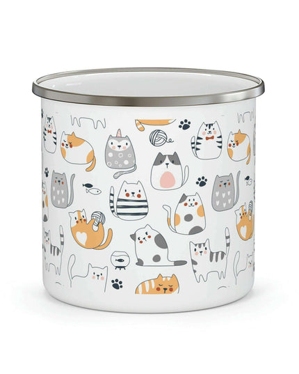 Pet Adventure Enamel Camping Mug for Outdoor Enthusiasts