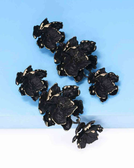 Chic Floral Zinc Alloy Dangle Earrings - Style Elevation