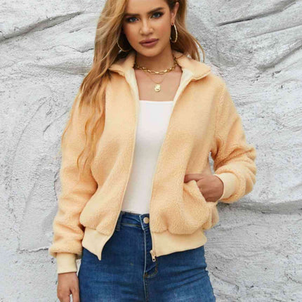 Chic Cozy Mock Neck Zip-Up Sweater Jacket
