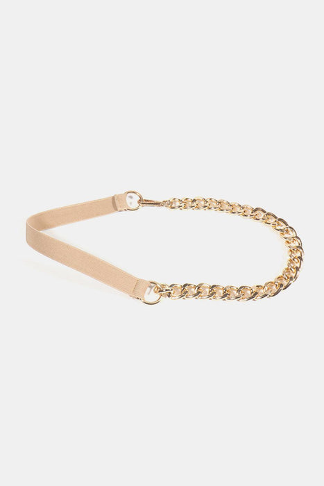Elevate Your Look with the Imported Half Alloy Chain Elastic Belt