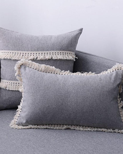 Boho-Chic Embroidered Pillow Covers with Trendy Tassel Details