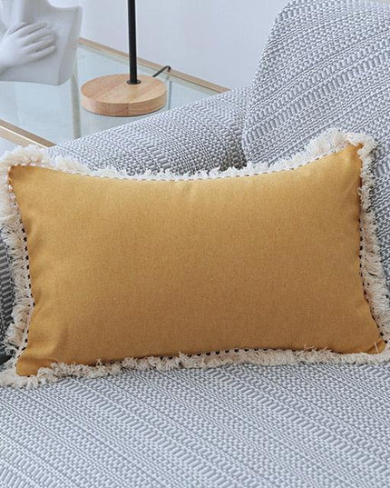 Boho-Chic Embroidered Pillow Covers with Trendy Tassel Details