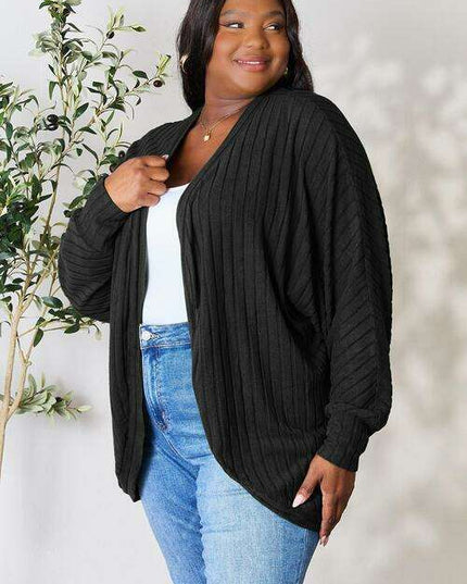 Chic Ribbed Cocoon Cardigan - Redefine Your Casual Look