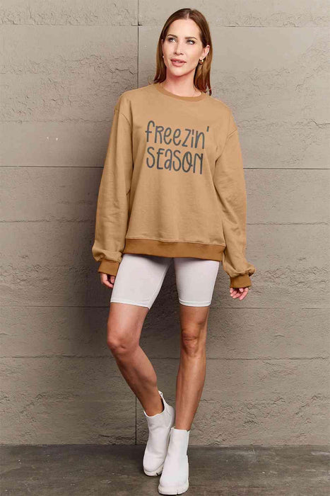 Cozy Chill Oversized Winter Vibes Graphic Pullover Sweatshirt