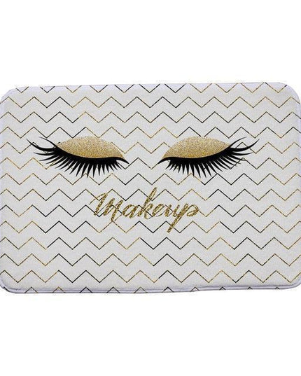Elegant Eyelash Design Polyester Entry Rug
