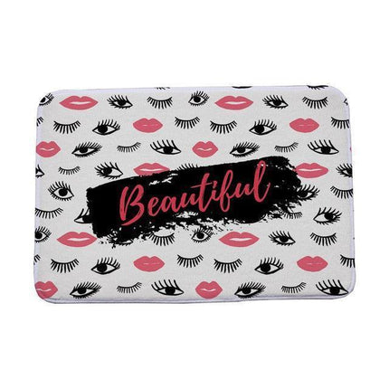 Elegant Eyelash Design Polyester Entry Rug
