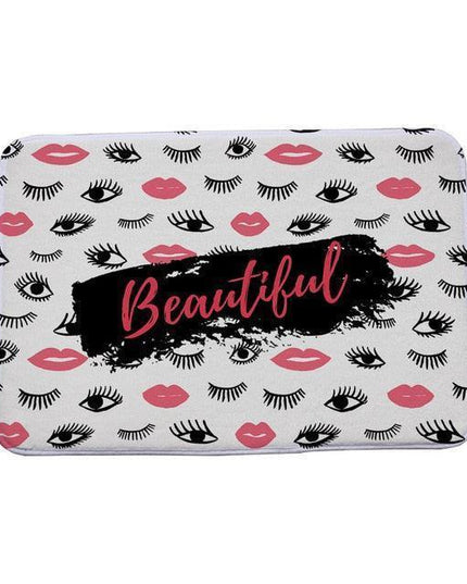 Elegant Eyelash Design Polyester Entry Rug