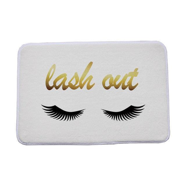 Refined Eyelashes Print Luxury Door/Bath Mat