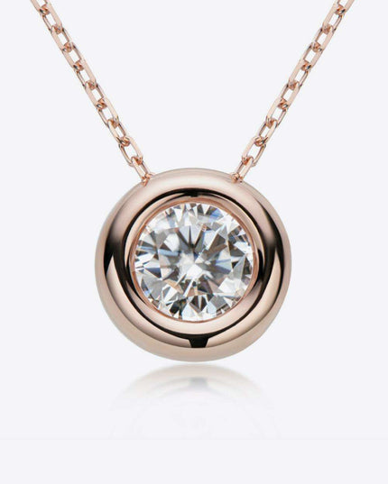 Elegant 1 Carat Moissanite Sterling Silver Pendant Necklace with Warranty