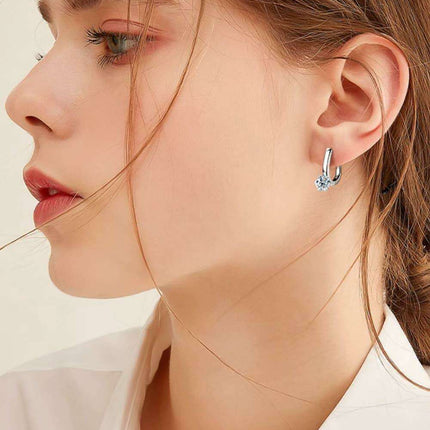 2 Carat Moissanite Sterling Silver Earrings with Extended Warranty and Certificate