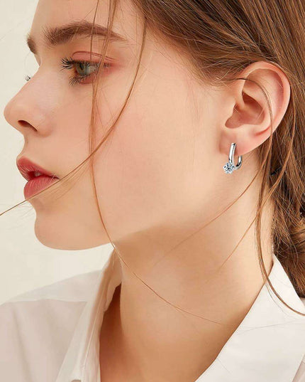 2 Carat Moissanite Sterling Silver Earrings with Extended Warranty and Certificate