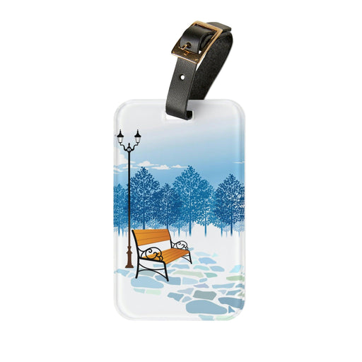 Chic Acrylic Luggage Tag Set with Custom Artwork and Leather Strap