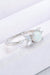 Opal and Zircon Silver Ring - Elegant Gemstone Jewelry Piece with Platinum Finish