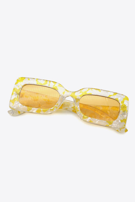 Tortoiseshell Polycarbonate Rectangle Sunglasses