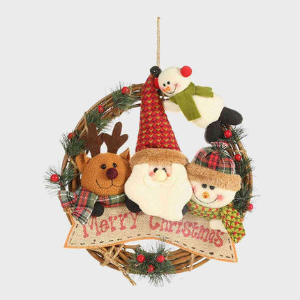 Joyful Holiday Doll Wreath Ornament for Festive Decor