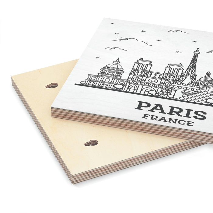 Paris Organic Wood Canvas Print Set