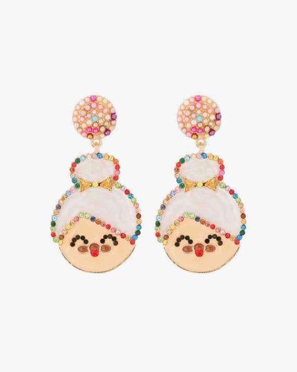 Sparkling Cheer: Mrs. Claus Rhinestone Statement Earrings for Holiday Glamour